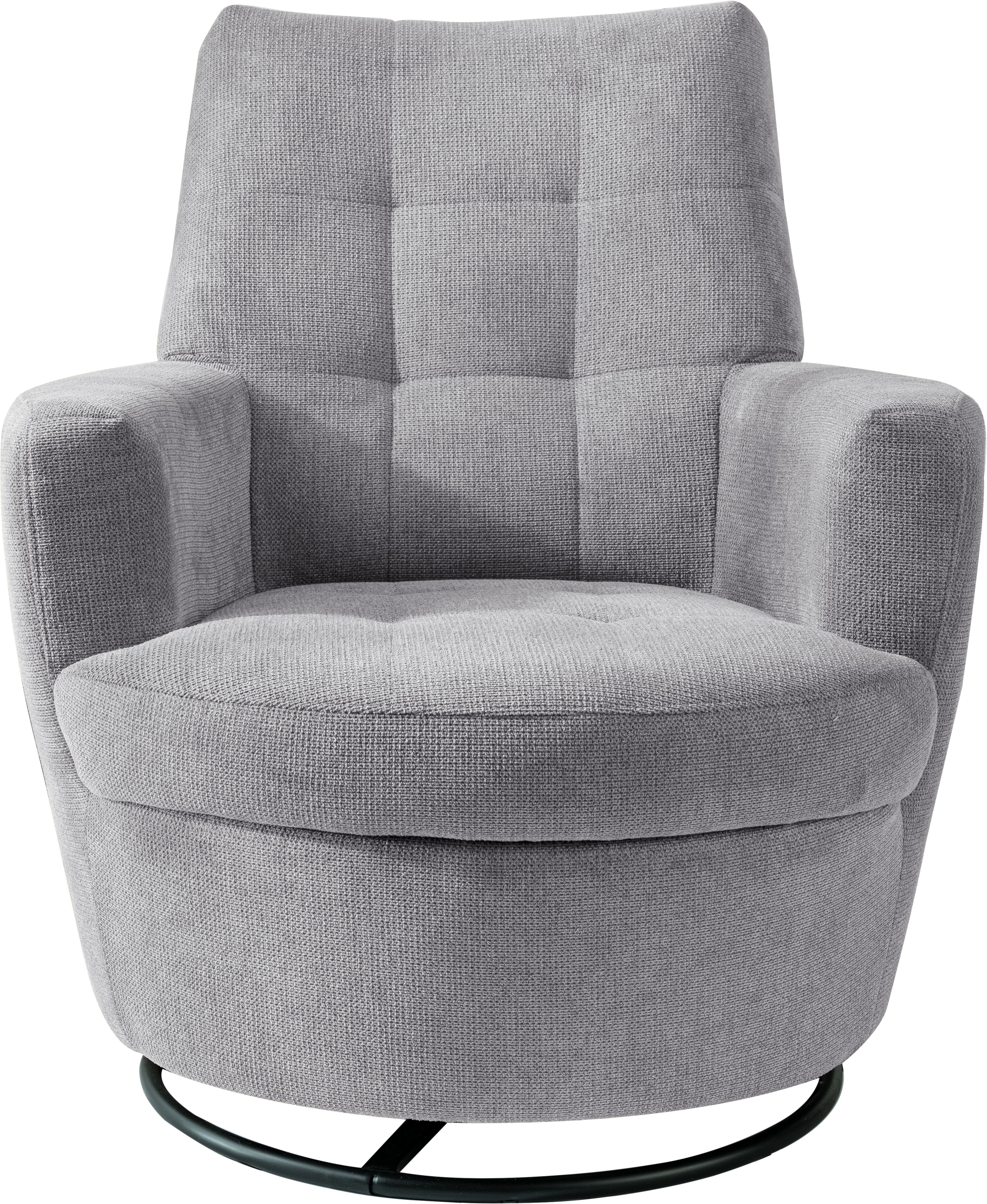 Drehsessel ALINA "Yuri", grau (mittelgrau xbo 19), B:80cm H:93cm T:92cm, Struktur fein XBO 100% Polyester), Sessel, Drehsessel, mit Dreh und Wippfunktion, passend zu Hocker Yuri