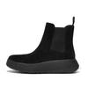 Chelseaboots FITFLOP "F-MODE", Damen, Gr. 38, schwarz, Veloursleder, Elastischer Einsatz, unifarben, casual, Schuhe, Chunky Boots mit Plateausohle