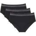 Midislip TRIUMPH "Feel of Modal Midi 3P" Gr. M, 3 St., schwarz (black) Damen Unterhosen Triumph