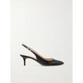 Gianvito Rossi - Ribbon 55 Leather Slingback Pumps - Black