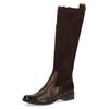 Stiefel CAPRICE, Damen, Gr. 40,5, XS-Schaft, braun (dunkelbraun), Leder, Textil, elegant, Schuhe, Blockabsatz, Langschaftstiefel, Businessstiefel, bequeme Weite