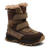 Winterstiefel BISGAARD "bisgaard eddie tex", Kinder, Gr. 27, schwarz (khaki, schwarz), Textil, Leder, sportlich, Schuhe, Snowboots, Klettstiefel, Outdoor Schuh mit TEX-Membrane