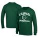 Men's Champion Green Hawaii Rainbow Warriors Icon Logo Basketball Jersey Long Sleeve T-Shirt