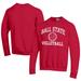 Men's Champion Cardinal Ball State Cardinals Icon Logo Volleyball Eco Powerblend Pullover Sweatshirt