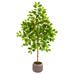 Nearly Natural 51 in. Lemon Artificial Tree in Stoneware Planter