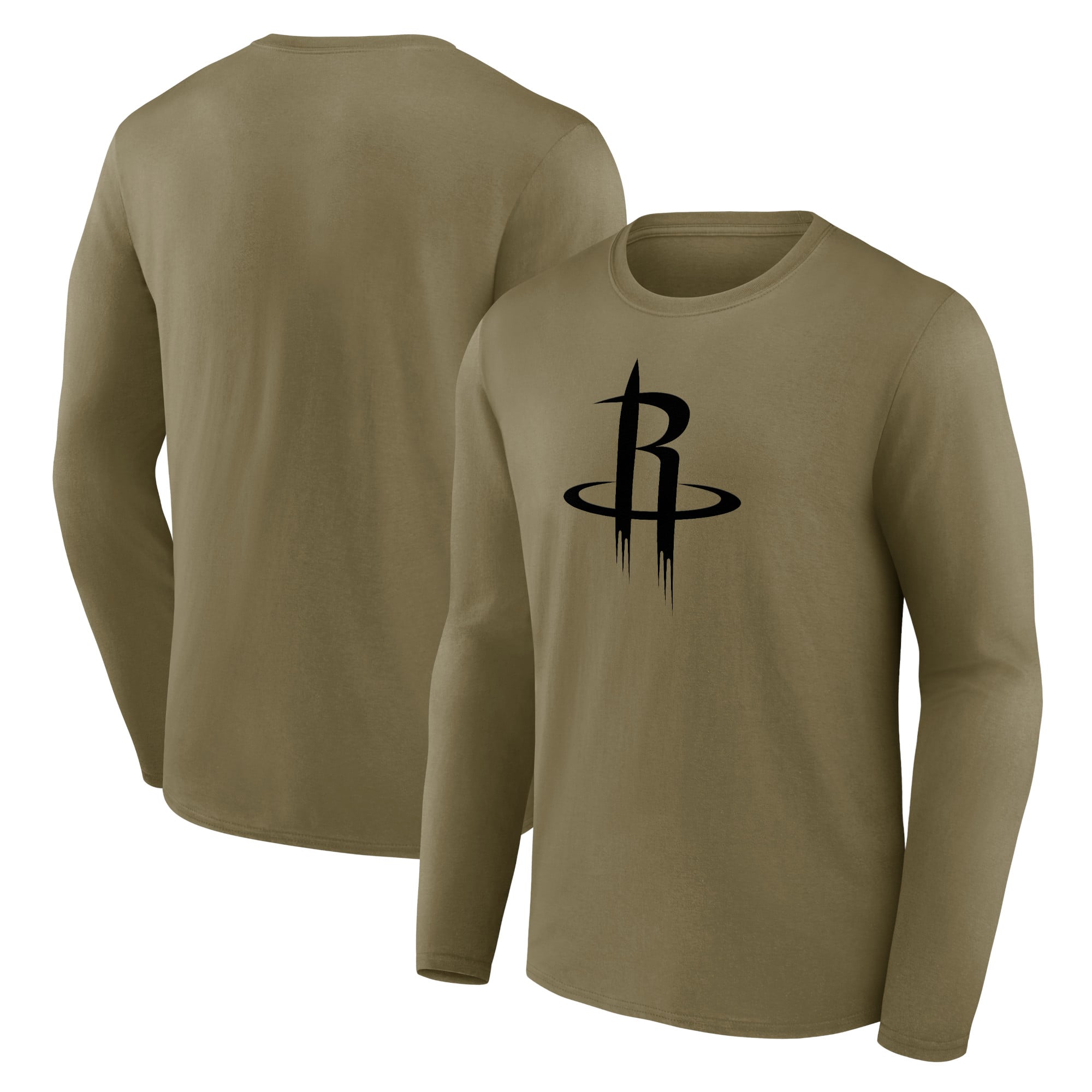 T-shirt à manches longues avec logo mono de marque Fanatics de Houston Rockets - Hommes - Homme Taille: L