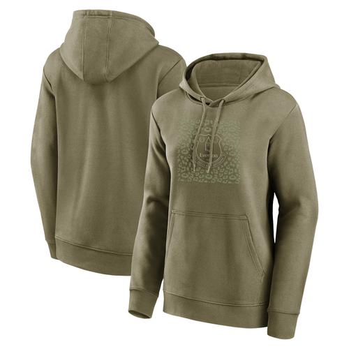 Everton Luxe Hoodie mit Leopardenmuster – Khaki – Damen