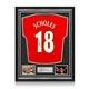 Exclusive Memorabilia Paul Scholes Signed Manchester United 1999 League Football Shirt. Superior Frame