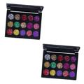 FOMIYES Professional Makeup Makeup Plattete 2pcs 15 Matte Eyeshadow Makeup Palette Eyeshadow Powder Eyeshadow Matt Eye Shadow Palettes Eyeshadow Pallet Diamond Tray Matte Cream Eyeshadow