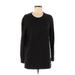 Daily Ritual Casual Dress - Mini Crew Neck Long sleeves: Black Print Dresses - Women's Size Medium