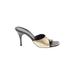 Donald J Pliner Mule/Clog: Slip-on Stilleto Glamorous Gold Shoes - Women's Size 8 1/2 - Open Toe