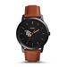 Men's Fossil Brown Tampa Bay Rays Minimalist Leather Watch