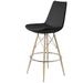 Brayden Studio® Shinkle 24" Counter Stool Upholstered/Leather/Metal/Faux leather in Black/Brown | Bar Stool (29" Seat Height) | Wayfair