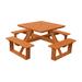 August Grove® Law-Simmonds Outdoor Picnic Table Wood in Green/Yellow | 44" L x 44" W x 30" H | Wayfair EA72323BCD3344CC9E67E21C30CCA246