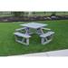 August Grove® Law-Simmonds Outdoor Picnic Table Wood in Gray/Green | 44" L x 44" W x 30" H | Wayfair 9DEBF98F0152453E9903B952914F5C42