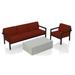 Joss & Main Vivant 3 Piece Sofa Set Metal in Red/Black | 33.5 H x 83 W x 30 D in | Outdoor Furniture | Wayfair 991A42C9EF994497BAB11C328085747C