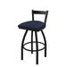 Holland Bar Stool 821 Catalina Low Back Swivel Bar Stool Upholstered/Metal in Blue/Black | Counter Stool (25" Seat Height) | Wayfair 82125BW014