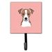Caroline's Treasures Checkerboard Jack Russell Terrier Leash Holder & Wall Hook Metal in White/Brown | Wayfair BB1260SH4