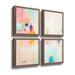 Ivy Bronx Rosa Abstract by Jolina Anthony 4 Piece Gallery Wall Set on Canvas in Blue/Pink | 48" H x 48" W x 2" D | Wayfair