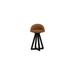 ARTLESS X2 Seat Top 26" Swivel Bar Stool Wood/Upholstered/Leather/Genuine Leather in Gray/Black/Brown | 34 H x 19 W x 18 D in | Wayfair