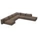 Seasonal Living Fizz 271" Wide Left Hand Facing Patio Sectional w/ Cushions Wood in Brown | 28 H x 271 W x 72 D in | Wayfair