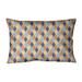 Latitude Run® Avicia Retro Diamonds Indoor/Outdoor Lumbar Pillow Polyester/Polyfill blend in Orange/Blue | 20 H x 14 W x 3 D in | Wayfair