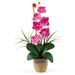 Primrue Phalaenopsis Orchid Floral Arrangement in Pot Polyester/Faux Silk/Plastic/Fabric in Red/Pink/White | 21 H x 9 W x 6 D in | Wayfair