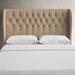 Birch Lane™ Tomey Upholstered Wingback Headboard Upholstered, Linen in Brown | King | Wayfair A1F4E48C3BF3477D86645F24D54E0A77