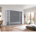 MaximaHouse Invento Murphy Bed w/ Mattress Wood in Gray/White | European King | Wayfair IN160V-08/09WG