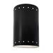 Orren Ellis Ambiance - Large Cylinder W/Perfs - Closed Top Wall Sconce - Carbon Matte - Dedicated LED in Black | 9.5" H x 5.75" W x 4" D | Wayfair