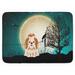 The Holiday Aisle® Donnajean Halloween Scary Shih Tzu Bath Mat Memory Foam in Gray/Green/Black | 27 H x 19 W x 1 D in | Wayfair