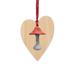 The Holiday Aisle® Mushroom Wooden Christmas Holiday Shaped Ornament Wood in Brown/Gray/Red | 3 H x 3 W x 1 D in | Wayfair