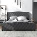 Canora Grey Merchic Eastern Button Tufted Bed Upholstered/Polyester in Gray | 47.13 H x 60.5 W x 80 D in | Wayfair 9EAA8FB7CBFA44E9AF296F6C6341A301