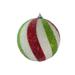 The Holiday Aisle® Striped Ball Ornament Plastic in Green/Red/White | 5 H x 5 W x 5 D in | Wayfair C8D1E320F98C4E0396C69A6232CEC151