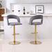 Everly Quinn Fredericksen modern dining chairs, kitchen chairs, dining chairs w/ Back& Footrest Upholstered/Velvet/ in Gray | Wayfair