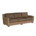 Woodard Saddleback 97" Wide Outdoor Wicker Patio Sofa w/ Cushions All - Weather Wicker/Wicker/Rattan/Sunbrella® Fabric Included in Brown | Wayfair