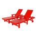 Highland Dunes Barsdale 77.6" Long Reclining Chaise Lounge Set Plastic in Red | 37.8 H x 21.1 W x 77.6 D in | Outdoor Furniture | Wayfair