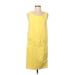 Vince. Casual Dress - DropWaist Scoop Neck Sleeveless: Yellow Print Dresses - Women's Size 8