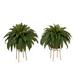 32in. Artificial Boston Fern Plant with Metal Planter with Stand DIY KIT (Set of 2) - Nearly Natural T4482-S2