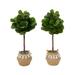 4ft. Artificial Fiddle Leaf Fig Tree with Handmade Jute & Cotton Basket with Tassels DIY KIT (Set of 2) - Nearly Natural T4453-S2