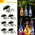 Guirlande lumineuse solaire pour bouteille de vin avec liège 20 LED fil de cuivre féerique pour