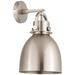 Newton Metal Bell 14.5" High Satin Nickel Sconce w/ Satin Nickel Shade