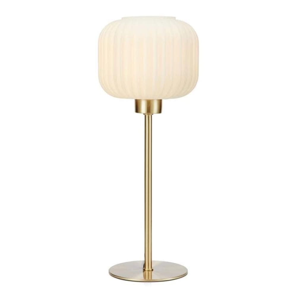 Lampe à poser métal verre h38cm laiton
