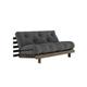 Canapé convertible en pin massif avec futon anthracite 160x200