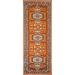Orange Geometric Viss Oriental Runner Rug Hand-Knotted Wool Carpet - 2'6"x 7'11"