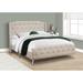 Monarch Specialties - Bed, Queen Size, Bedroom, Upholstered, Beige Linen Look, Chrome Metal Legs