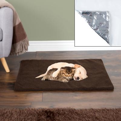 PETMAKER Self-Heating Pet Bed Crate Mat with Washable Sherpa Cover