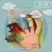 QJUHUNG 5PCS Animal Bath Finger Puppets Dinosaur Head Finger Toys Best Choice for Kids Party Favors Treasure Box Prizes Pinata Fillers and Goodie Bag Fillers