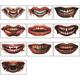 Weloille New Halloween Prank Makeup Temporary Tattoo Halloween Clown Horror Mouth Tattoo Stickers Removable and Realistic Temporary Tattoo Kit Halloween Masquerade Prank Makeup Props (10pcs)