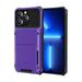 Wallet Rugged Case for iPhone SE (2022)/iPhone SE (2020)/iPhone 8/iPhone 7 Card Holder Slot Military Grade Drop Proof Cover for Apple iPhone SE 3rd/2nd Gen & iPhone 7/8 (4.7 inch) Purple